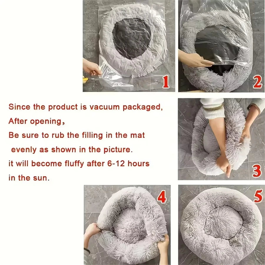 Anti-Anxiety Donut Bed for Dogs and Cats