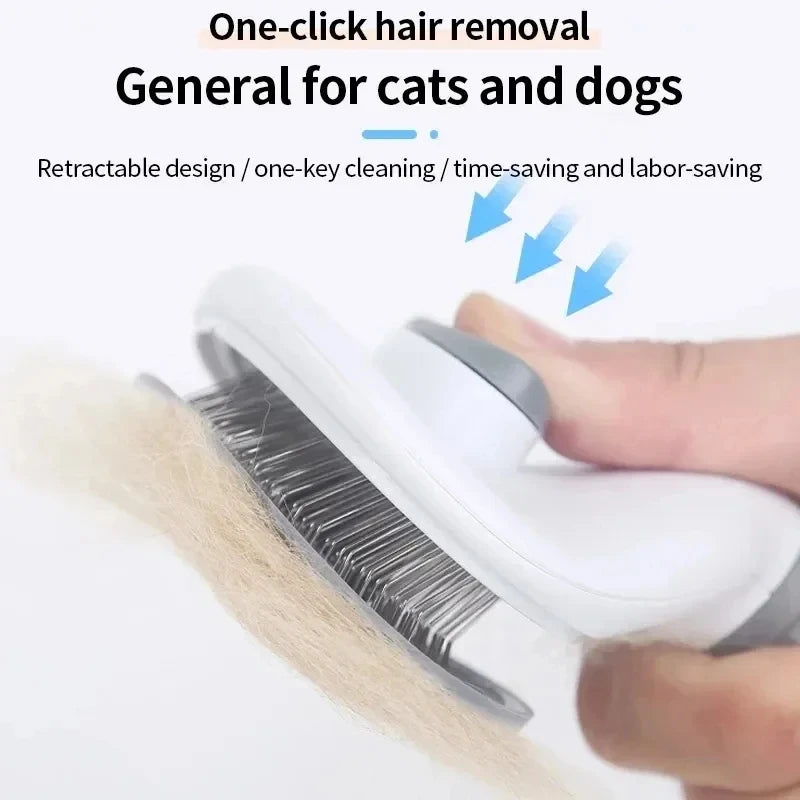 Cepillo carda de autolimpieza para perros y gatos