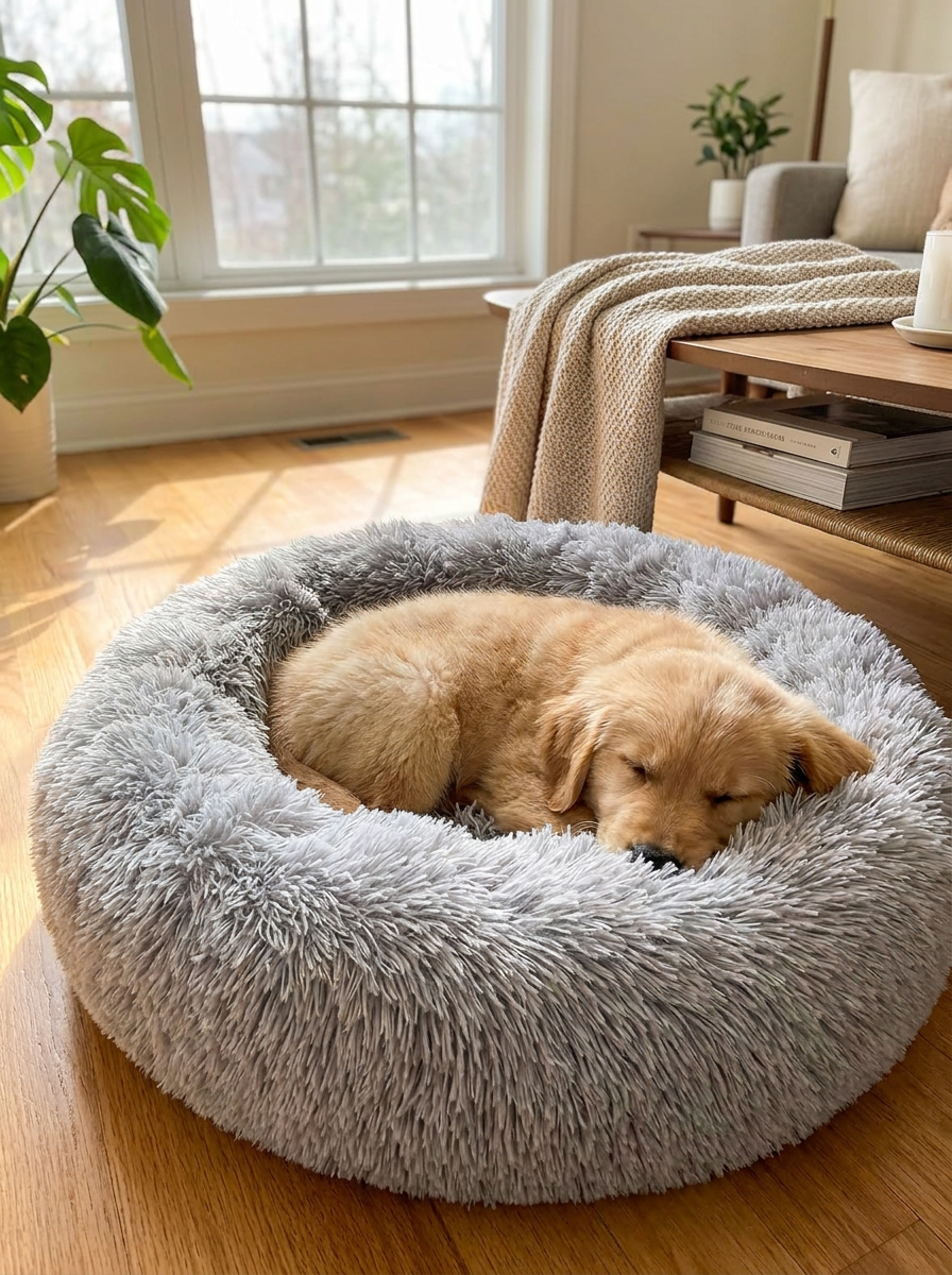 Anti-Anxiety Donut Bed for Dogs and Cats