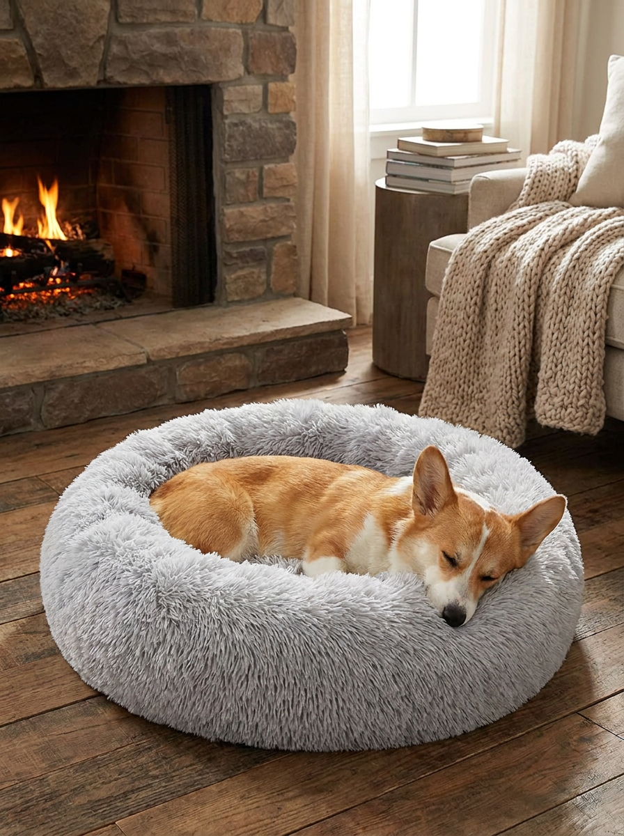 Anti-Anxiety Donut Bed for Dogs and Cats
